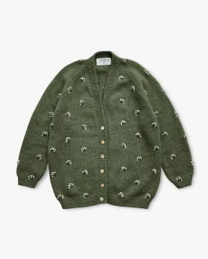 Adult Flora cardigan | Moss Green