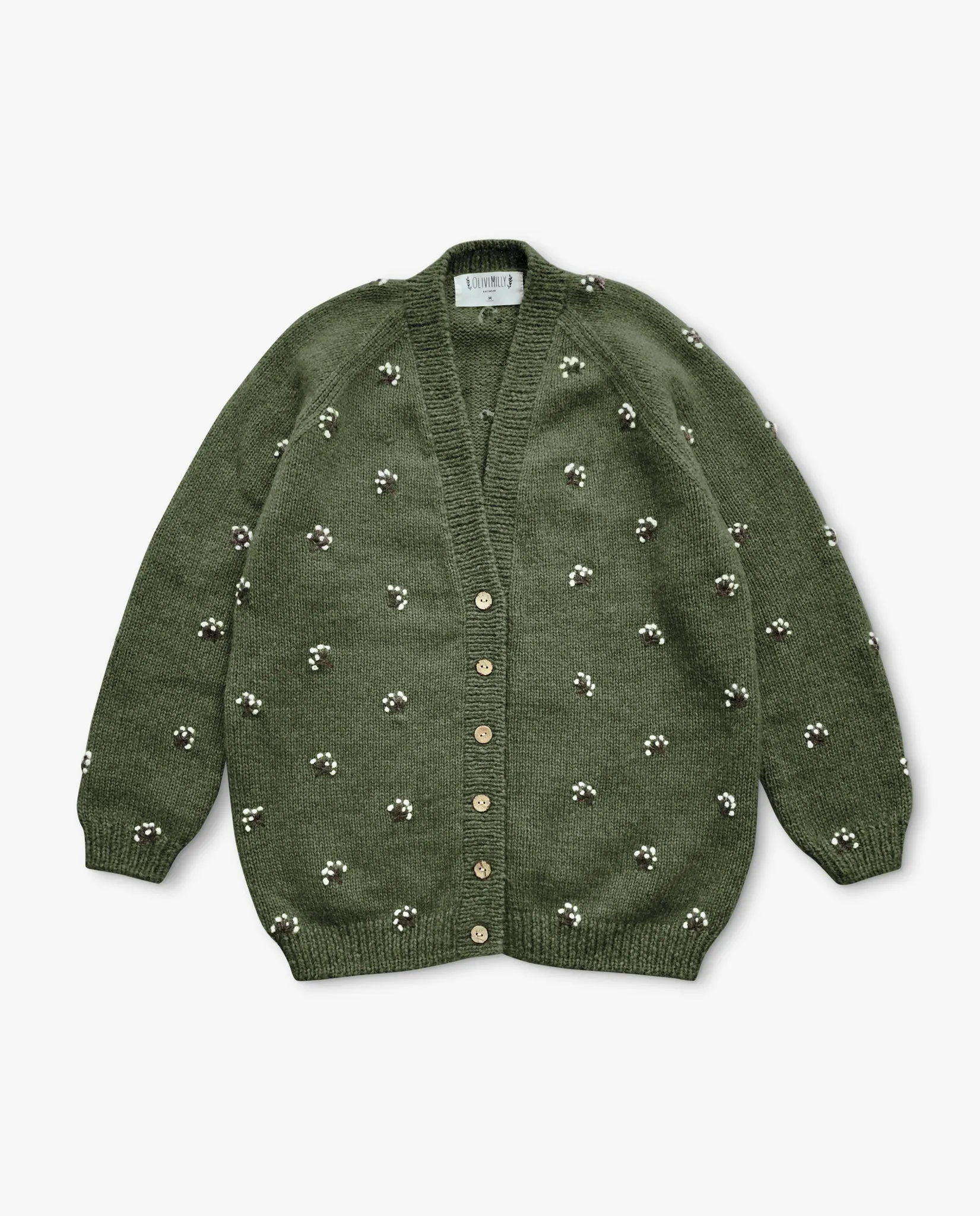 Adult Flora cardigan | Moss Green