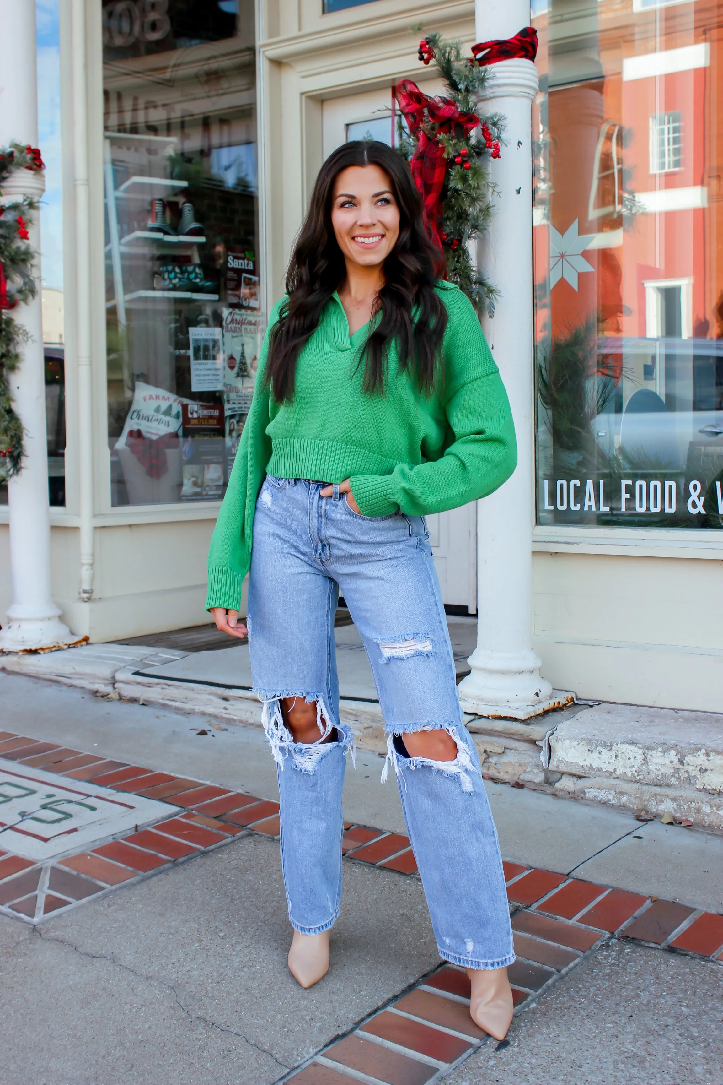 Austin Collared Sweater - Green