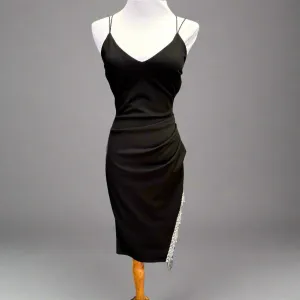 B.Darlin black dress with rhinestone trim, size 3/4