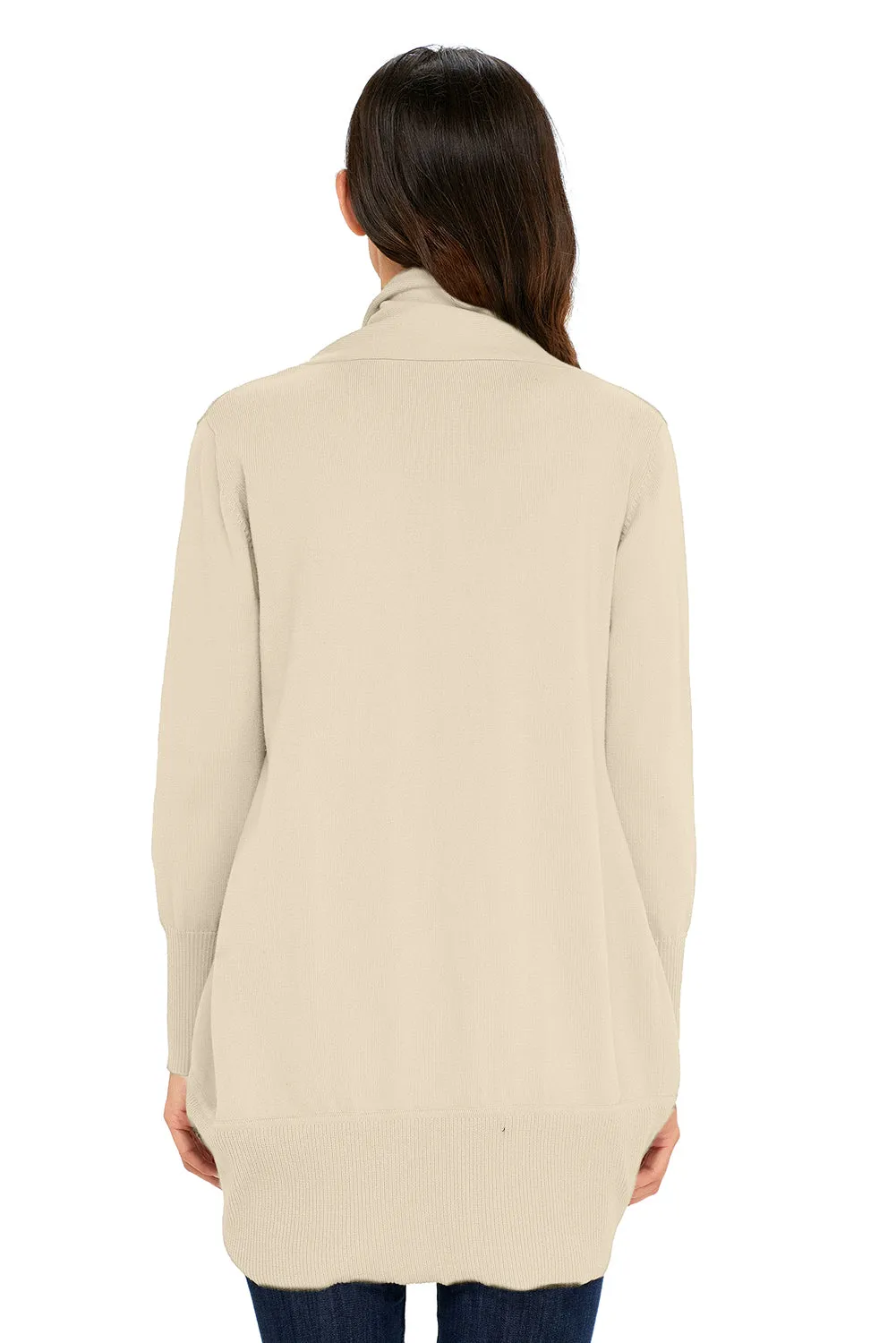Beige Super Soft Long Sleeves Open Cardigan