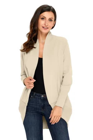 Beige Super Soft Long Sleeves Open Cardigan