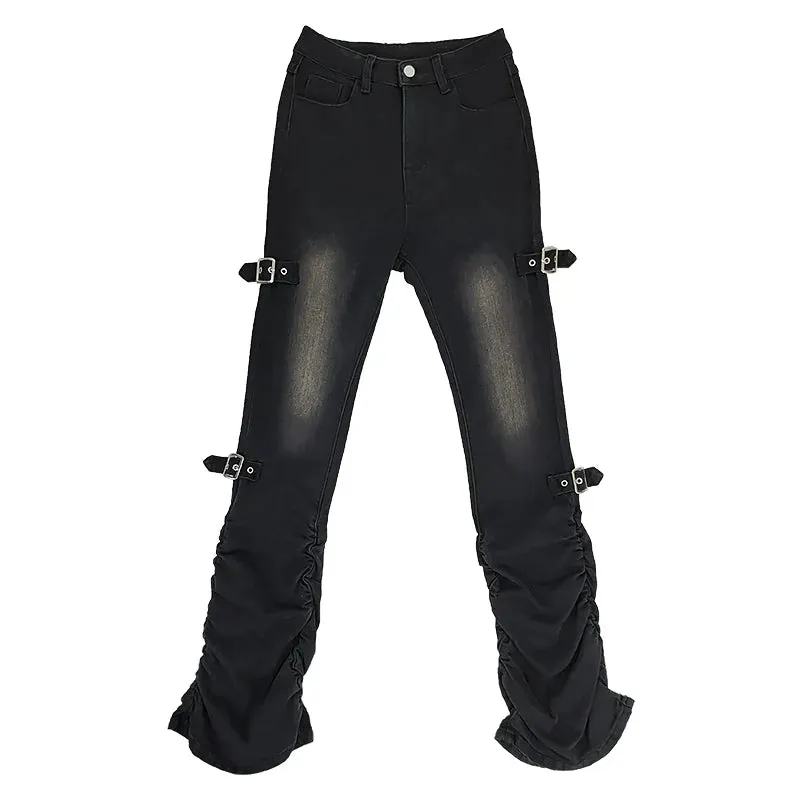 Belt Pants Stretch Pile
