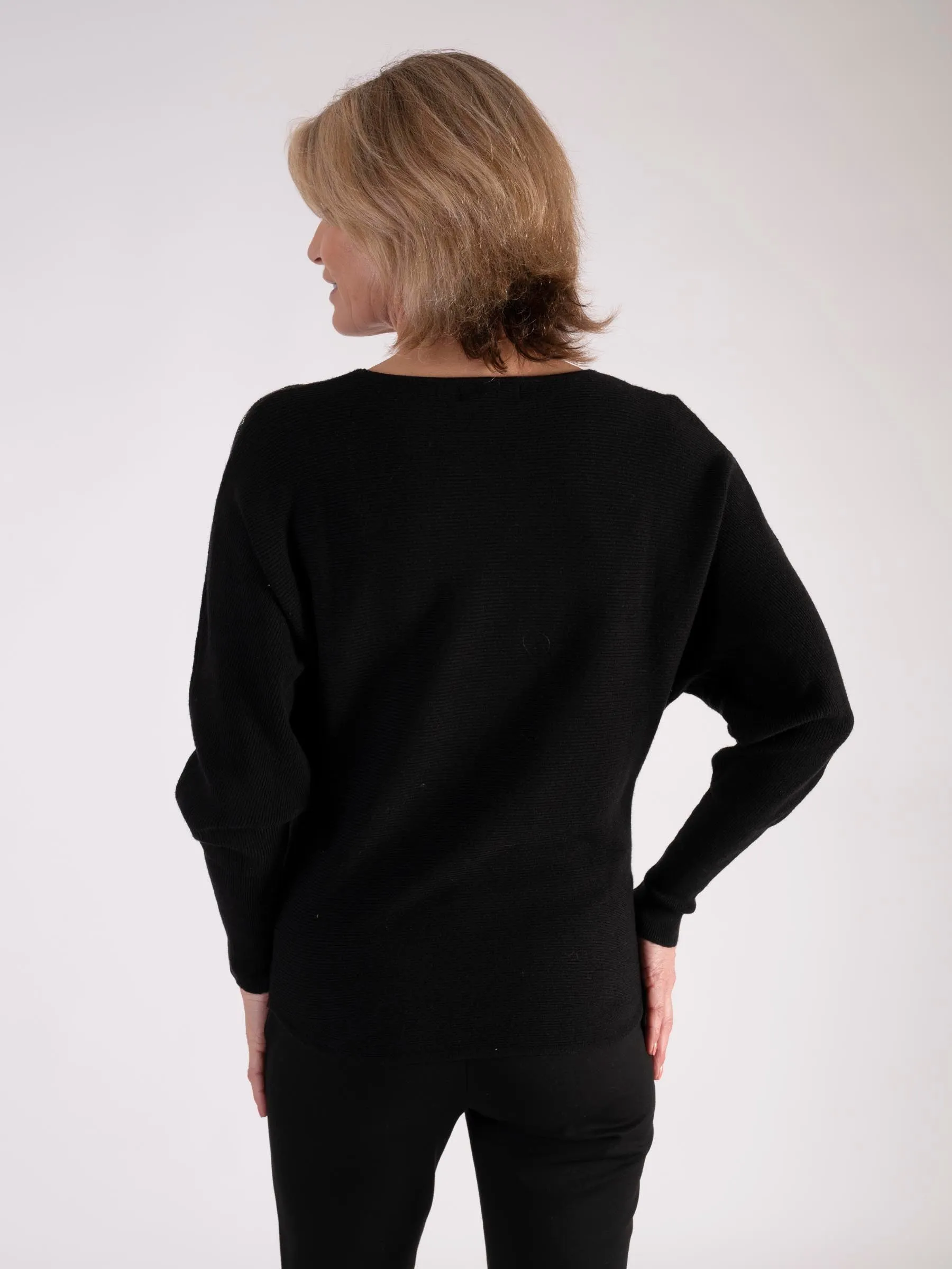 Black Diamanté Neck Detailed Jumper