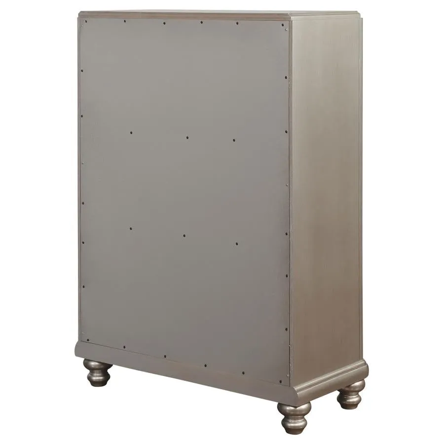 Bling Game 6-drawer Bedroom Chest - Metallic Platinum