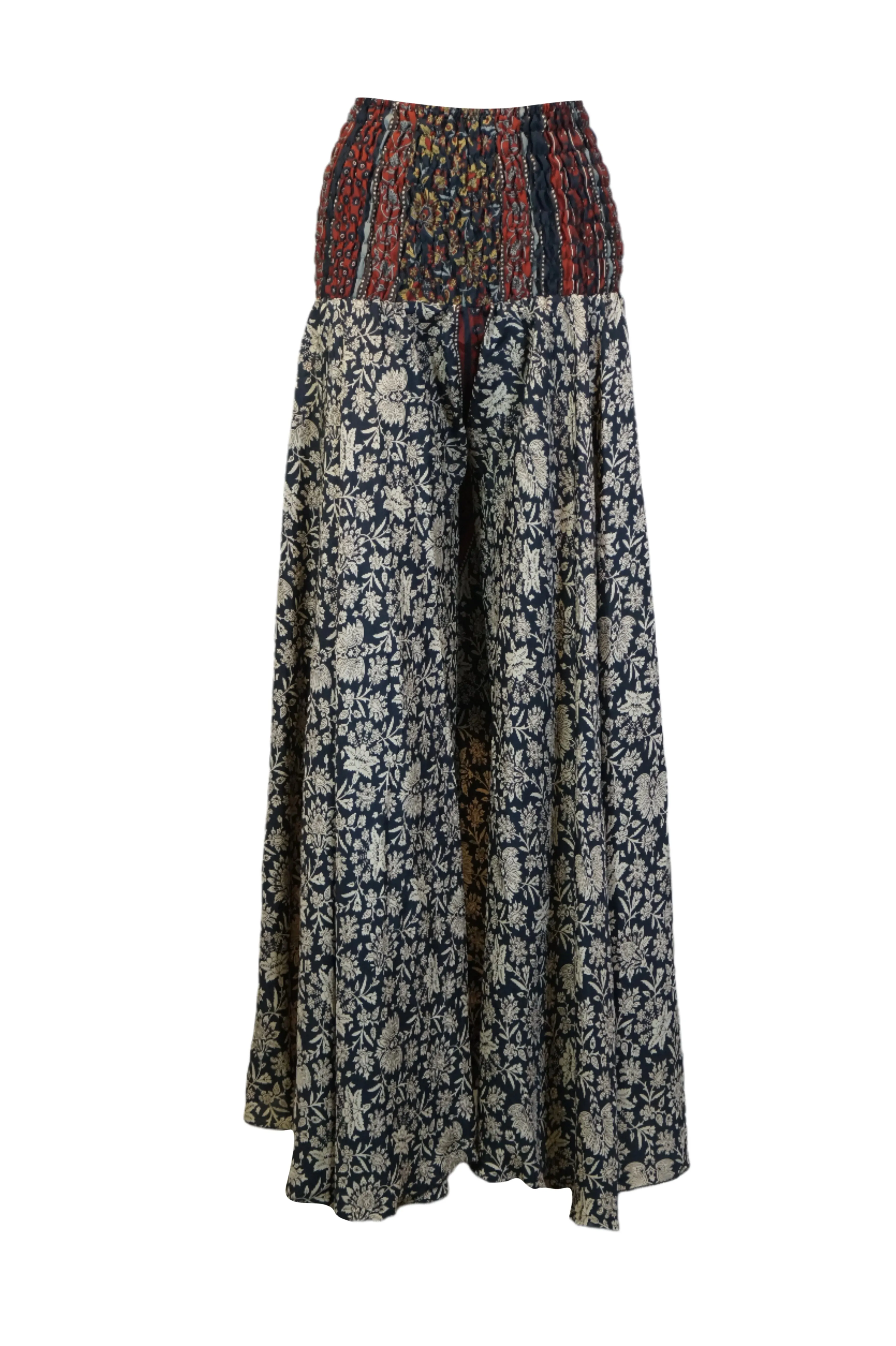 Boho Women Black Bohemian Floral Palazzo Pants – Hippie-Inspired Resort Wear SM