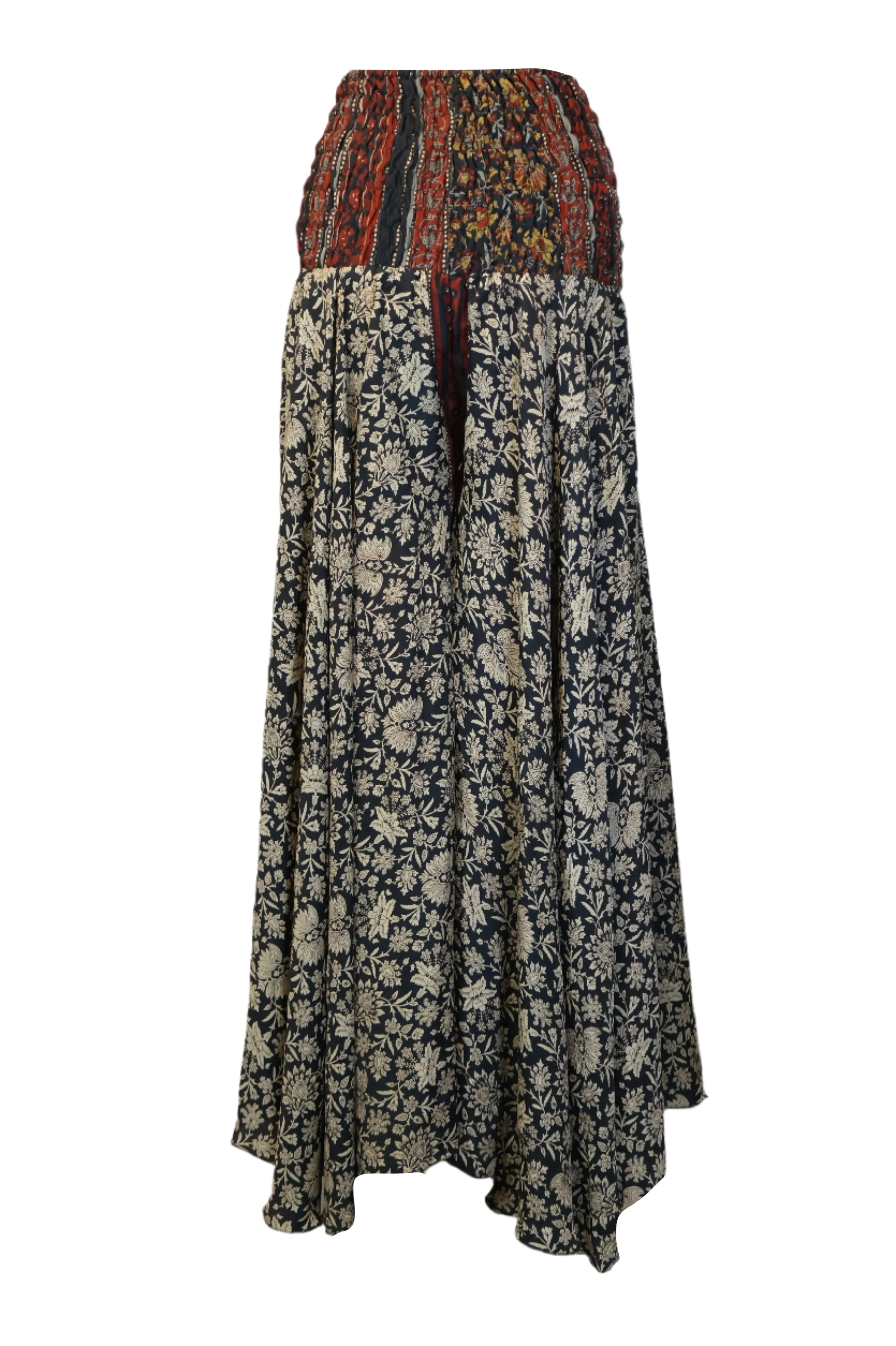 Boho Women Black Bohemian Floral Palazzo Pants – Hippie-Inspired Resort Wear SM