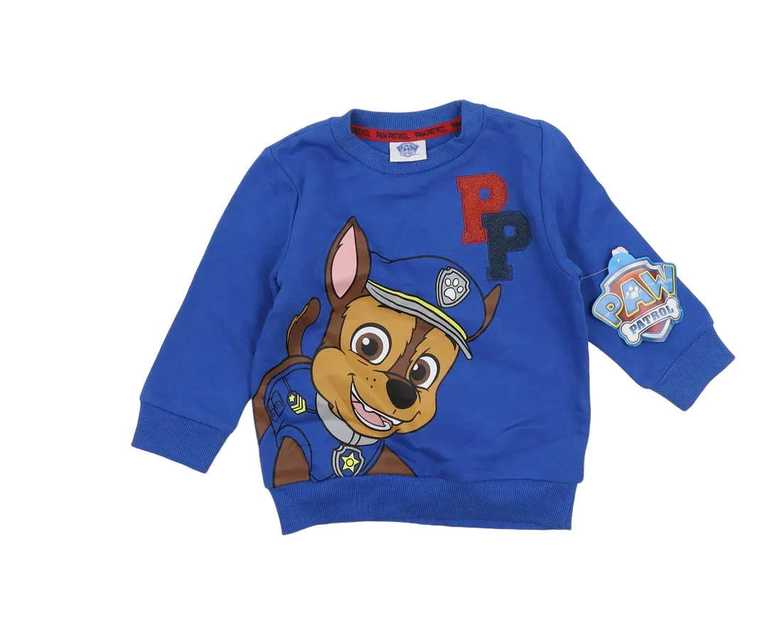 Brand New F&F Paw Patrol Chase Blue Sweatshirt - Unisex 18-24m