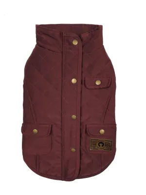 BURGUNDY QUILTED BARN DOG JACKET