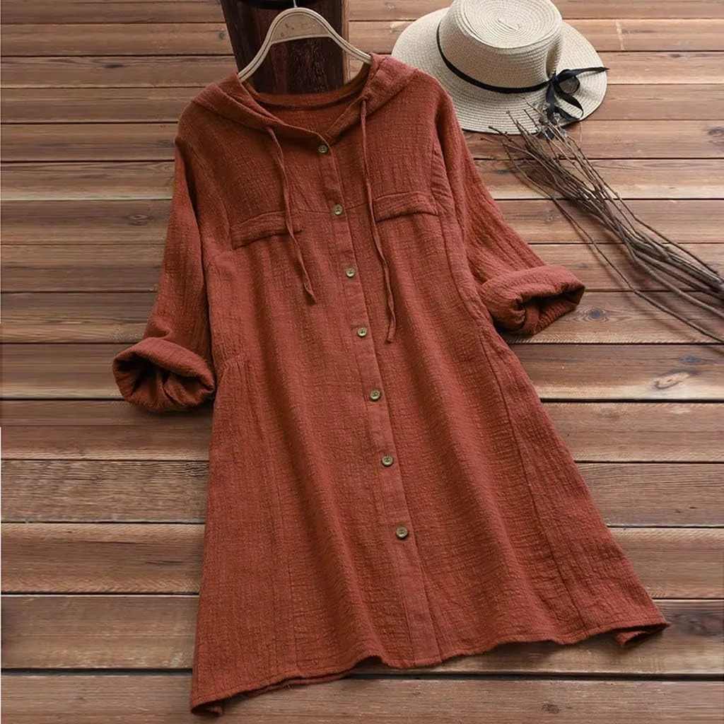 Button Down Blouses Tops Loose Crop Tops Tshirts Solid Color Shirt Long Sleeve Down Shirt Loose Fit Vacation Beach