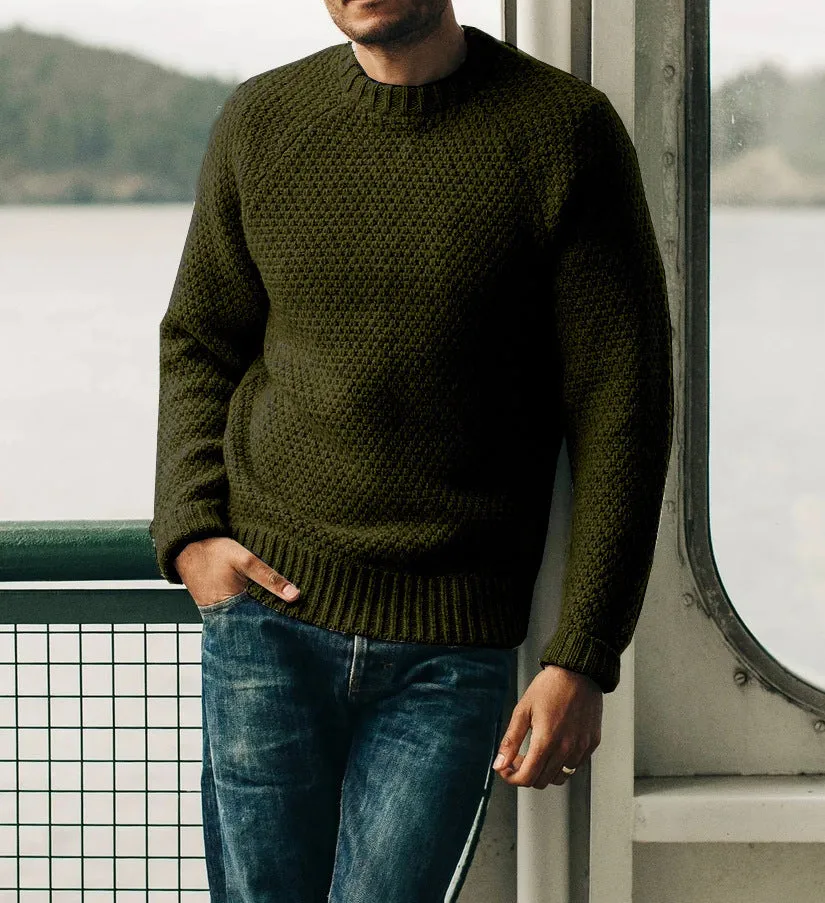 Casual Solid Color Round Neck Sweater