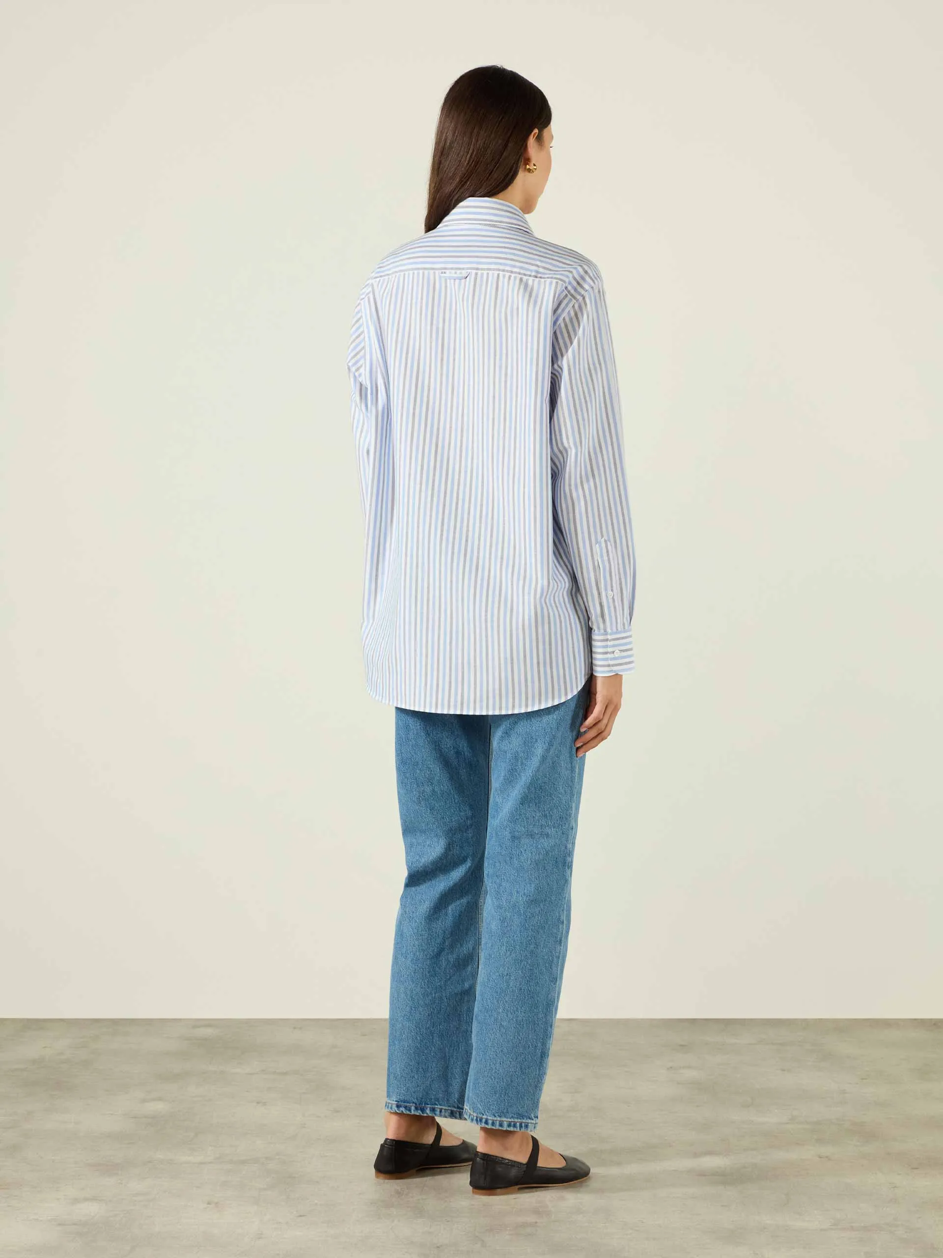 Chessie oxford, blue and navy stripe