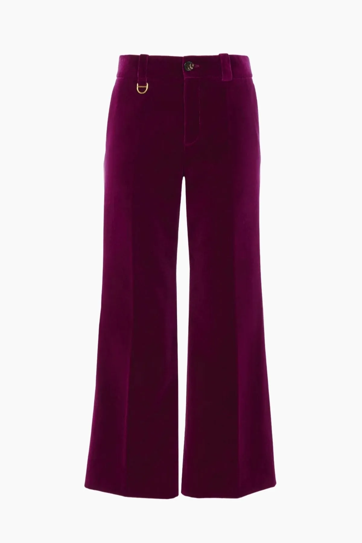 Chlo Cropped Velvet Trouser - Pansy Purple