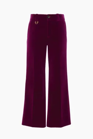 Chlo Cropped Velvet Trouser - Pansy Purple