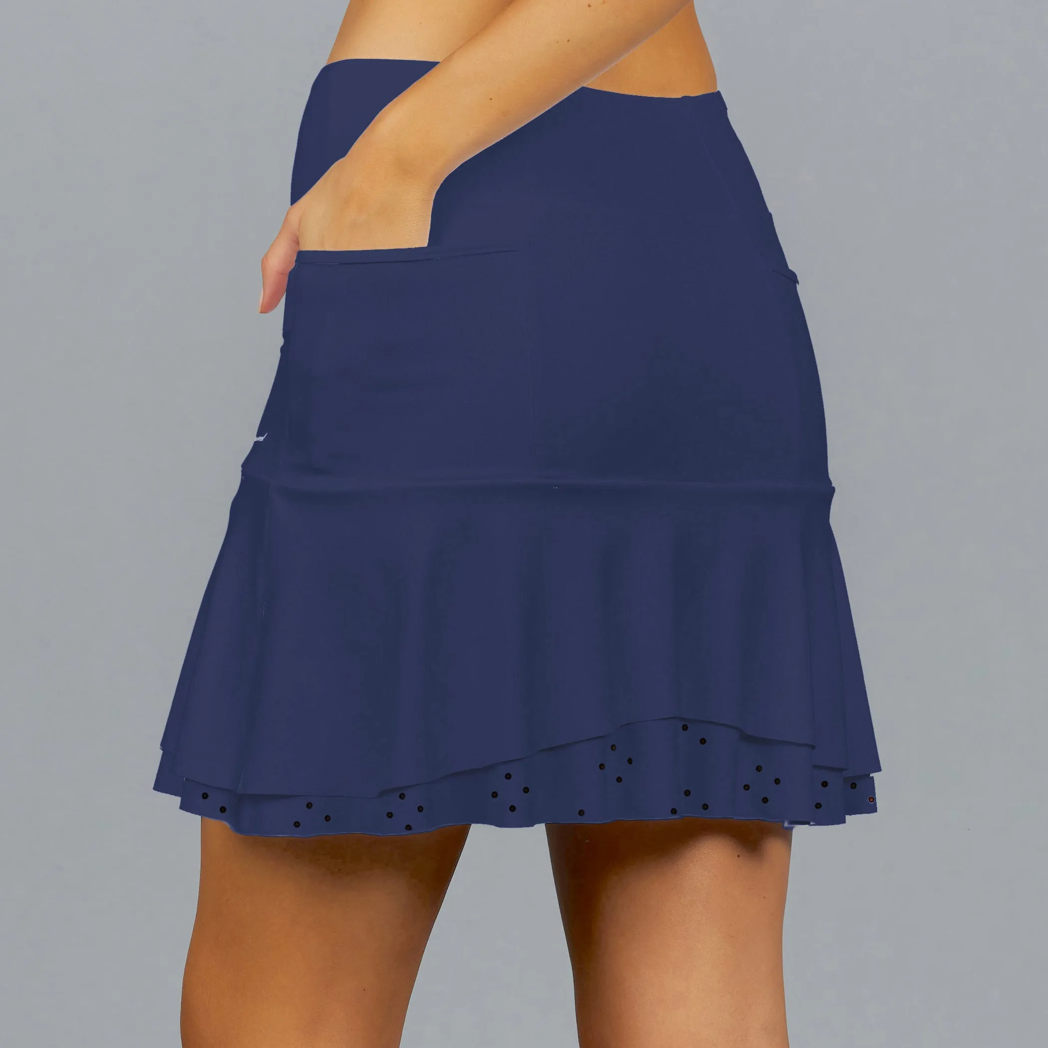 Classic Eyelet Long Skort (navy)