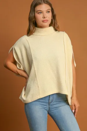 Cozy Sleeveless Mock Neck Knit Sweater
