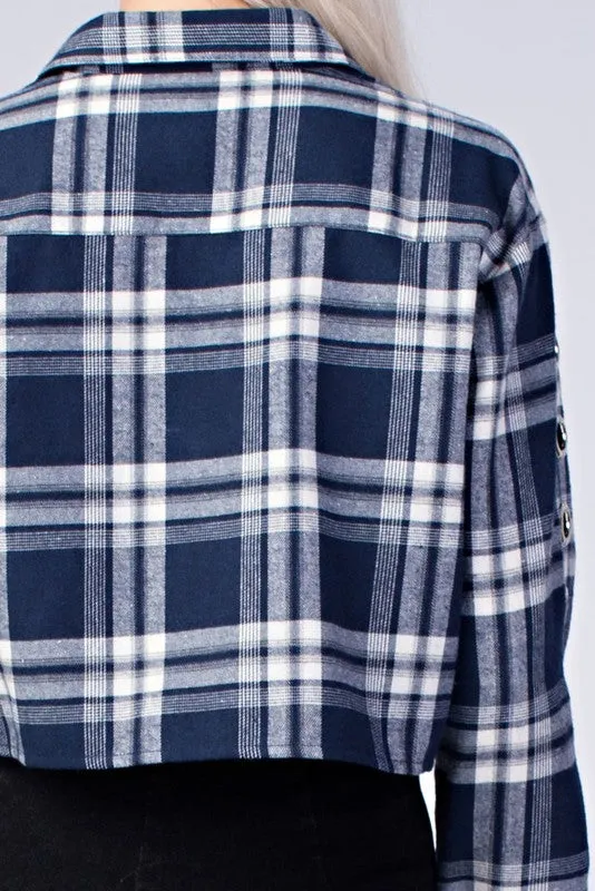 CROPPED FLANNEL TOP