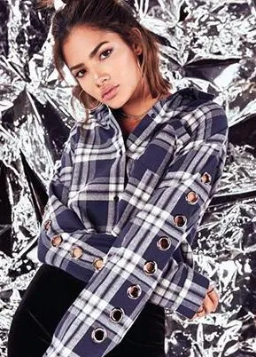 CROPPED FLANNEL TOP