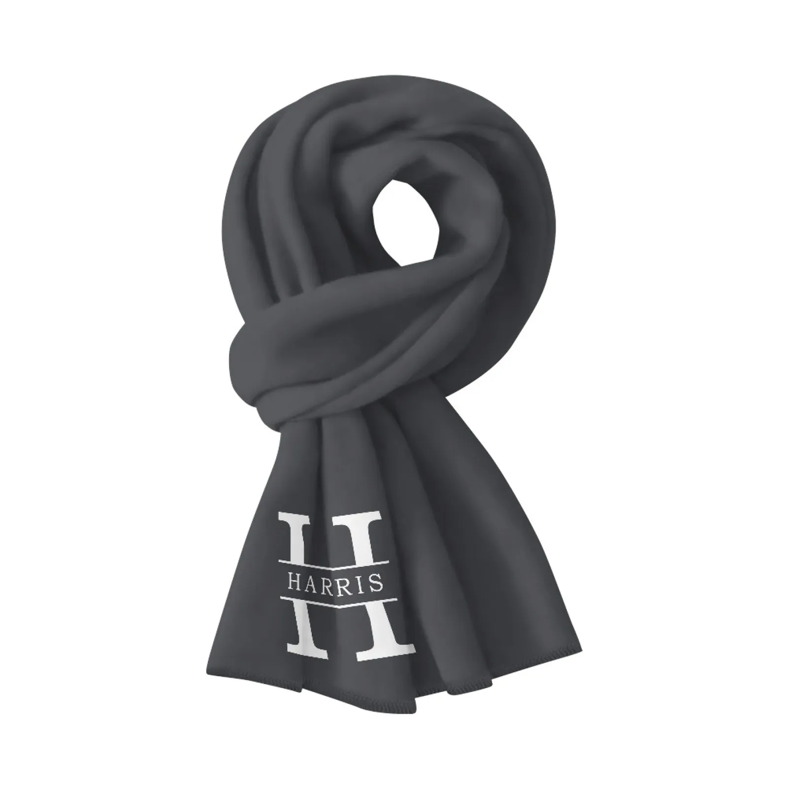 Custom Initials & Name Grey Fluffy Scarf Soft&High Elasticity Winter Gift