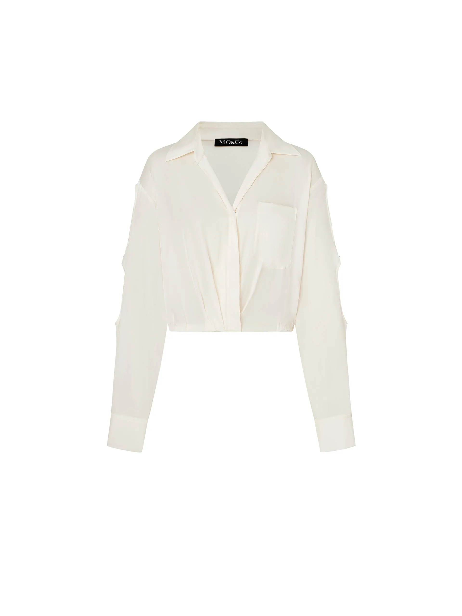 Cutout Sleeve Cropped Top