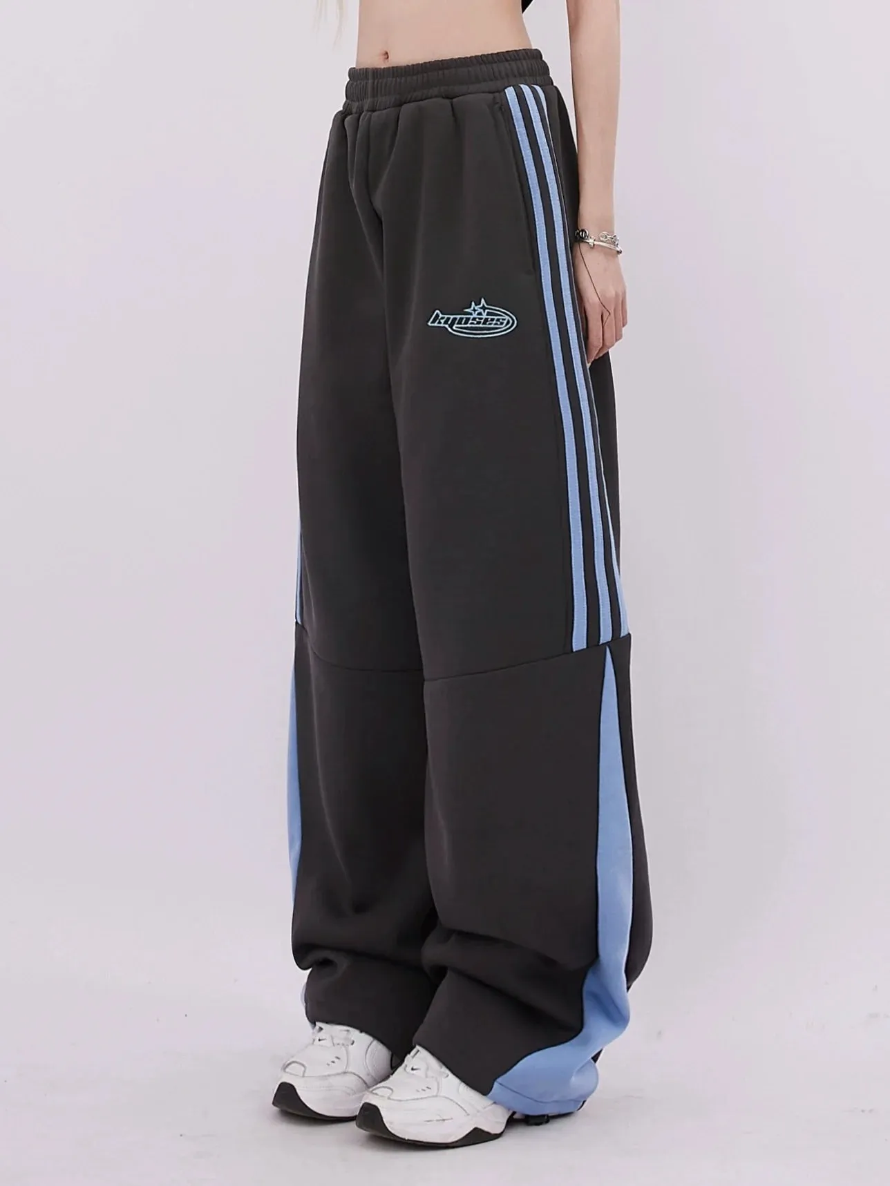 Design Blue One-point Side Pants