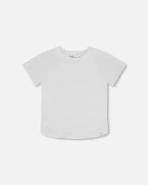 Deux Par Deux girls crinkle jersey top
