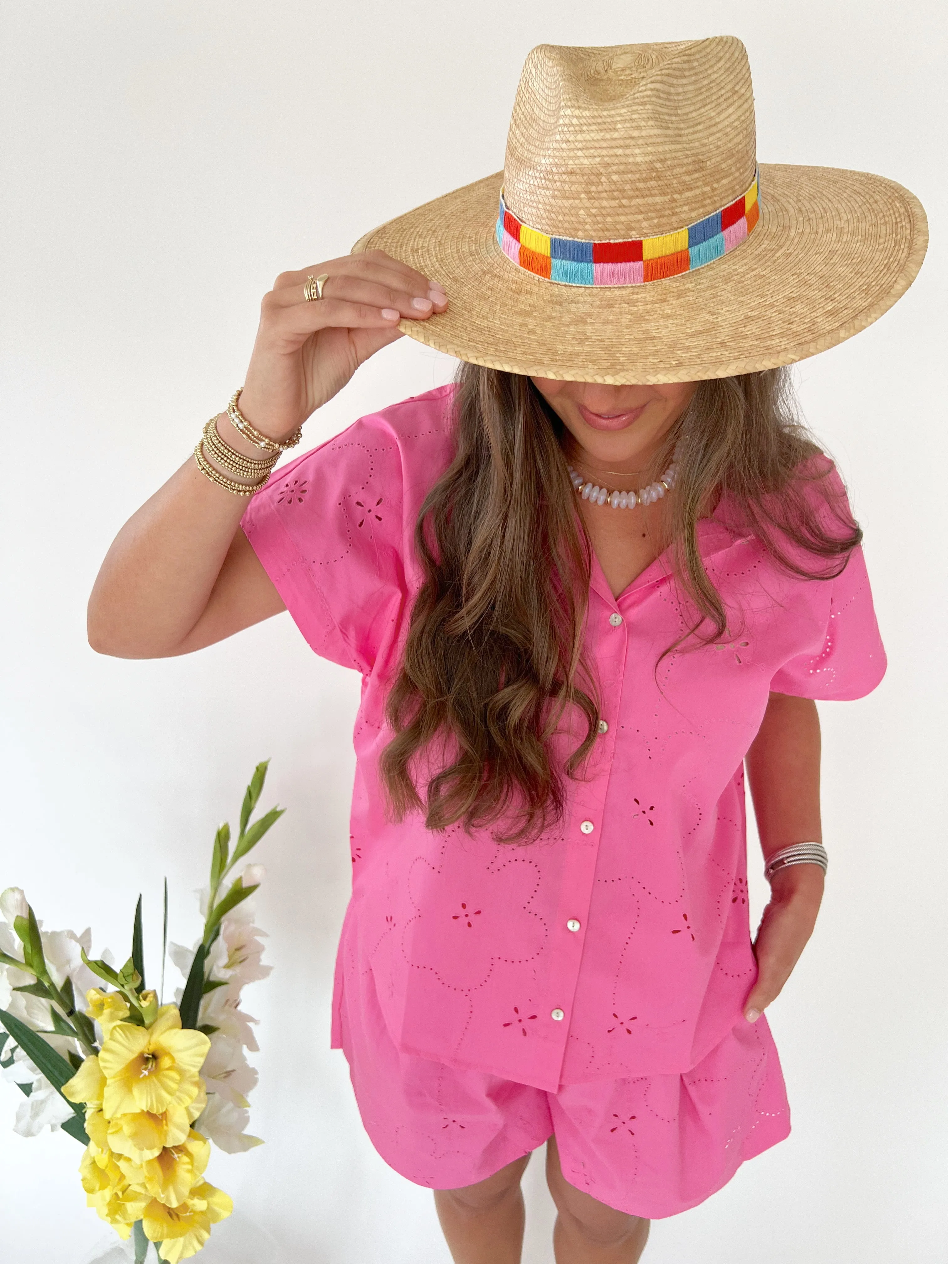 Feel The Burn Eyelet Top