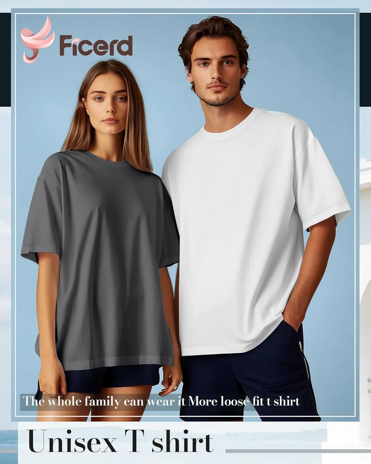 Ficerd 5 Pack Men's Big and Tall Shirts Short Sleeve Cotton Tee Summer Crew Neck Oversize Top Loose Fit Shirt Multipack