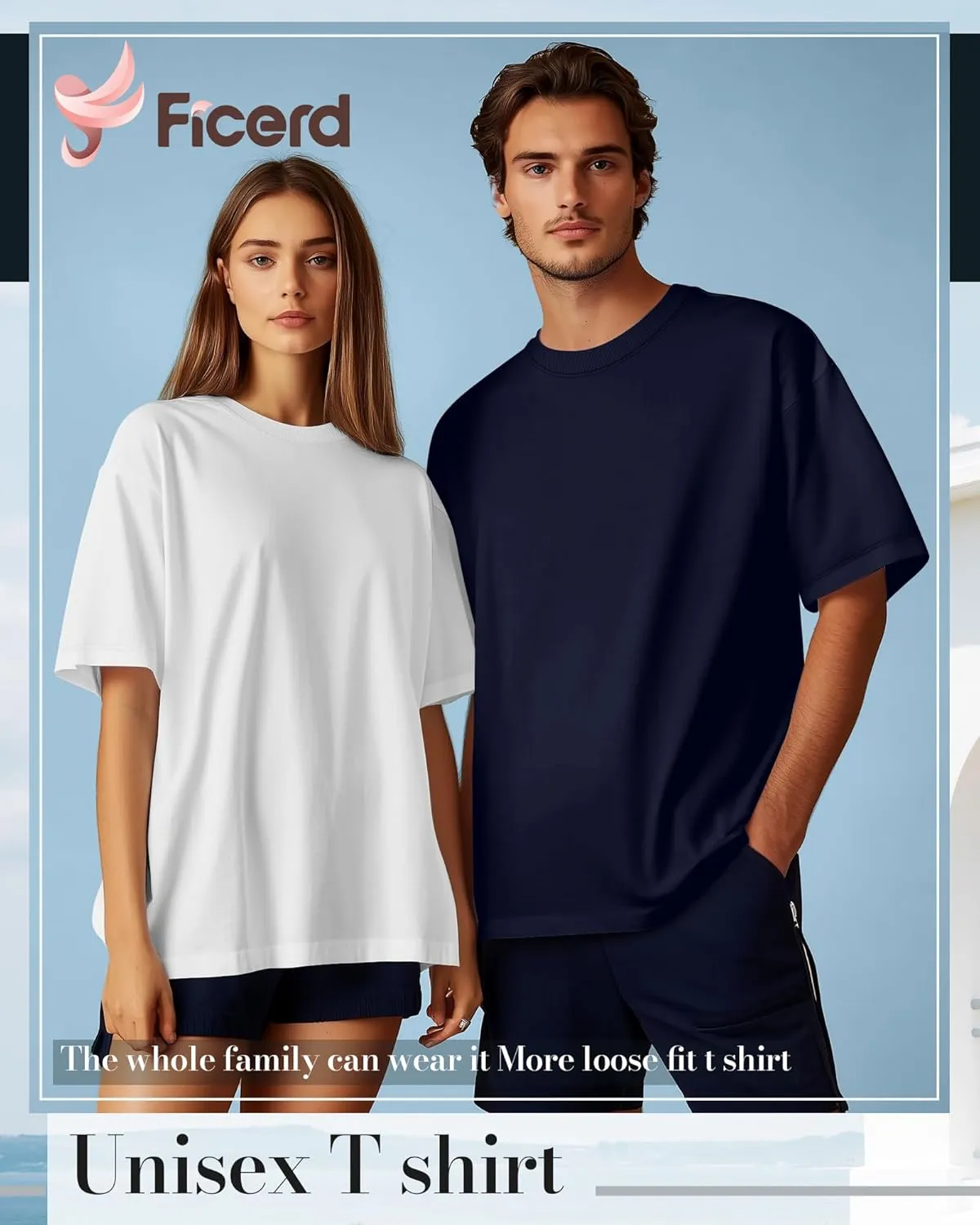 Ficerd 5 Pack Men's Big and Tall Shirts Short Sleeve Cotton Tee Summer Crew Neck Oversize Top Loose Fit Shirt Multipack