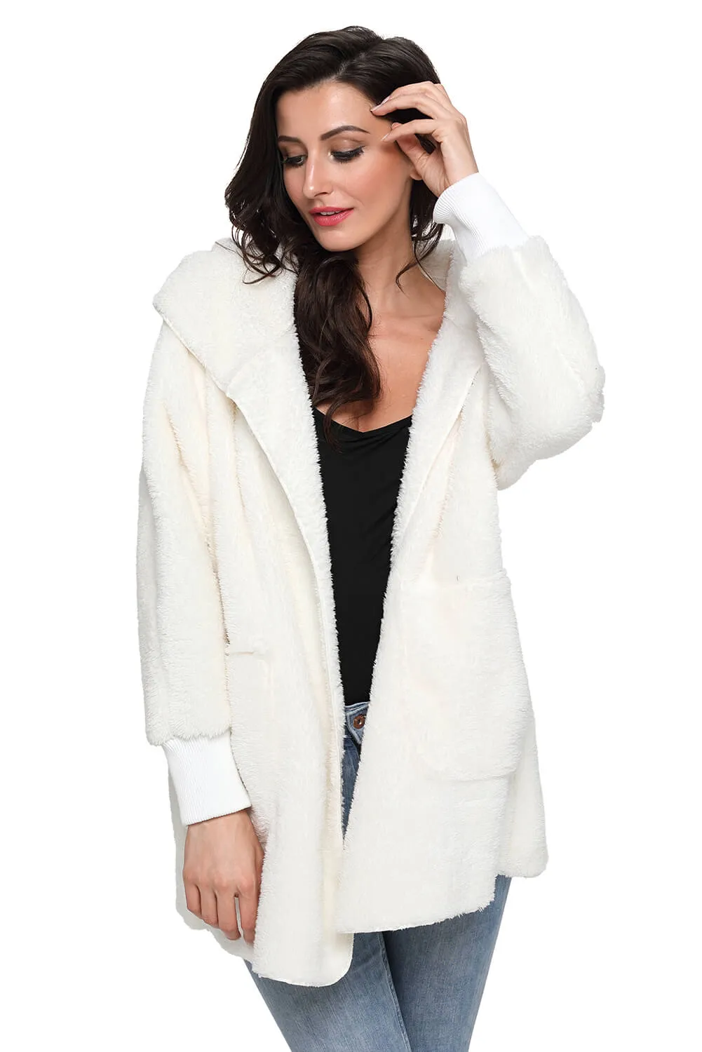 Fleece Soft Hoodie Style Warm Coat