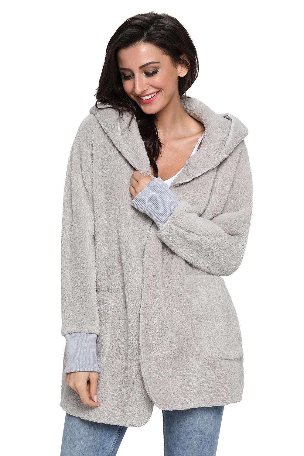Fleece Soft Hoodie Style Warm Coat