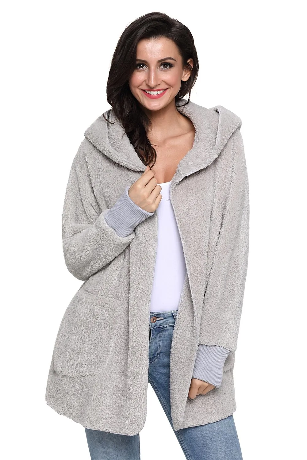 Fleece Soft Hoodie Style Warm Coat
