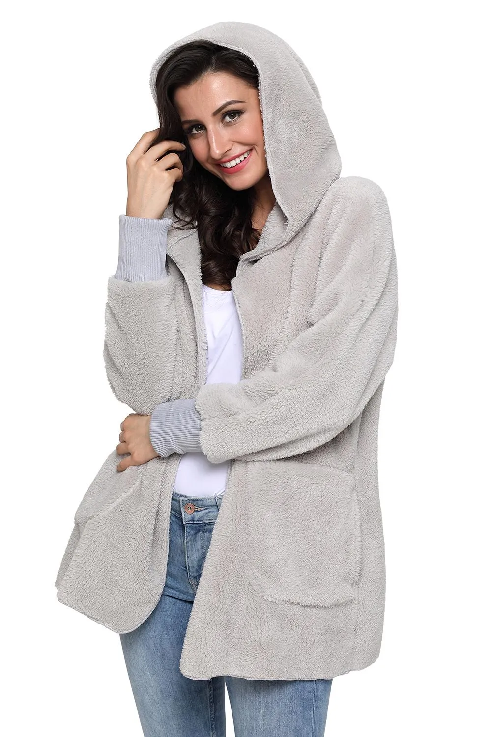 Fleece Soft Hoodie Style Warm Coat