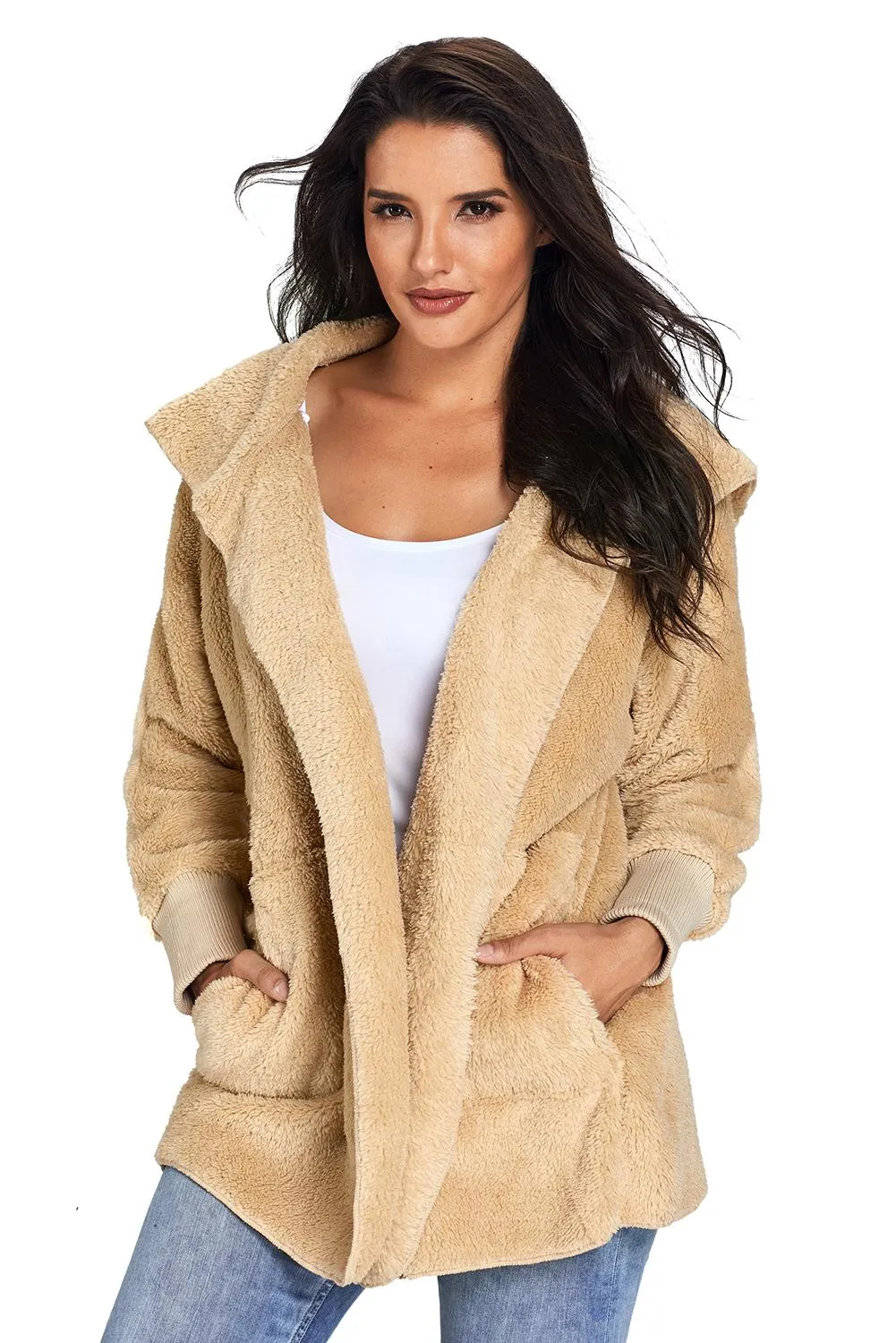 Fleece Soft Hoodie Style Warm Coat
