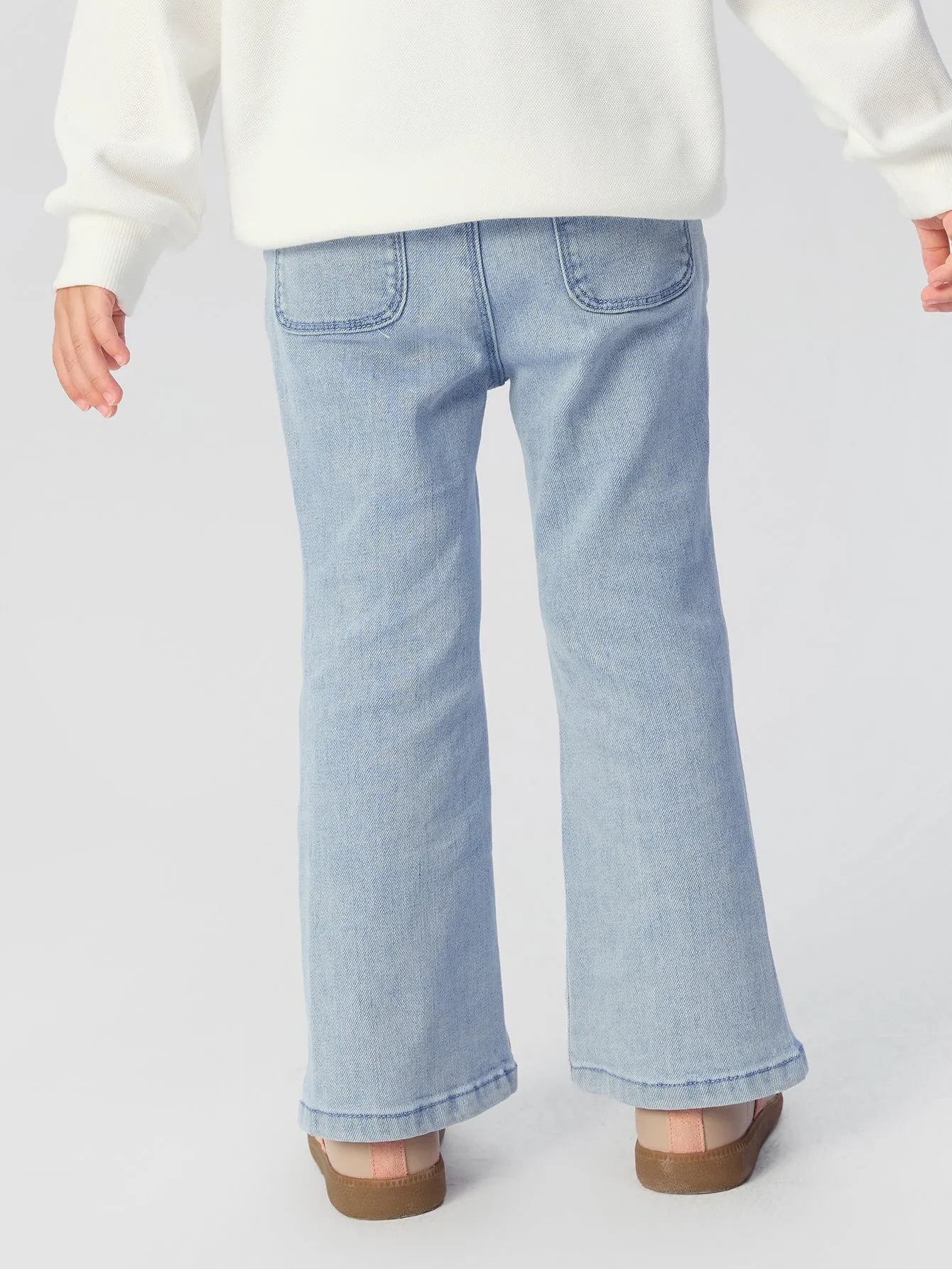 Girl Highlight Moment Denim Pale Blue Bow Trousers