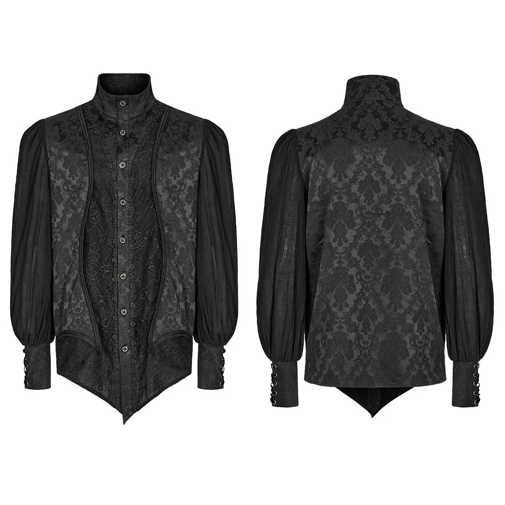 Goth lantern sleeve stand collar shirt WY-1483CCM
