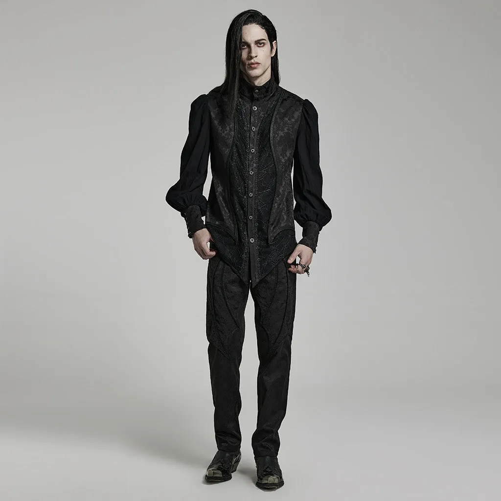 Goth lantern sleeve stand collar shirt WY-1483CCM