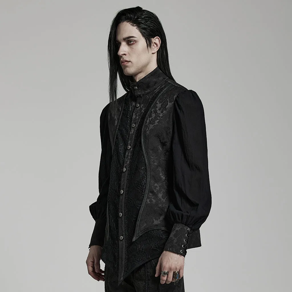 Goth lantern sleeve stand collar shirt WY-1483CCM