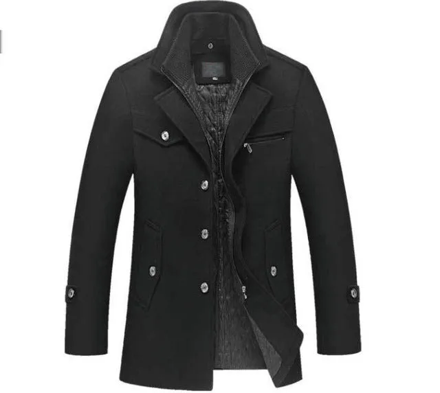 Heren Winterjas Wol en Warm