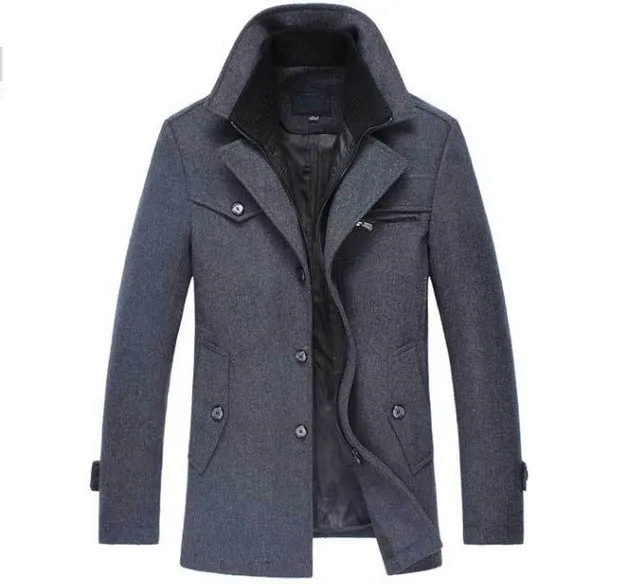 Heren Winterjas Wol en Warm