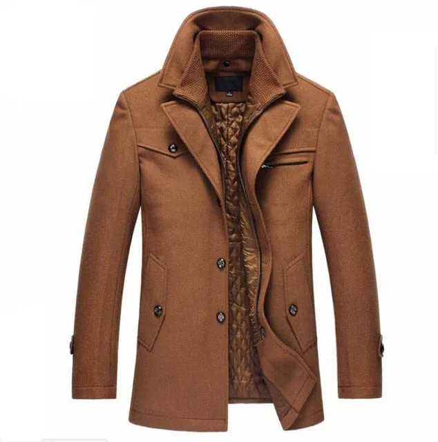 Heren Winterjas Wol en Warm