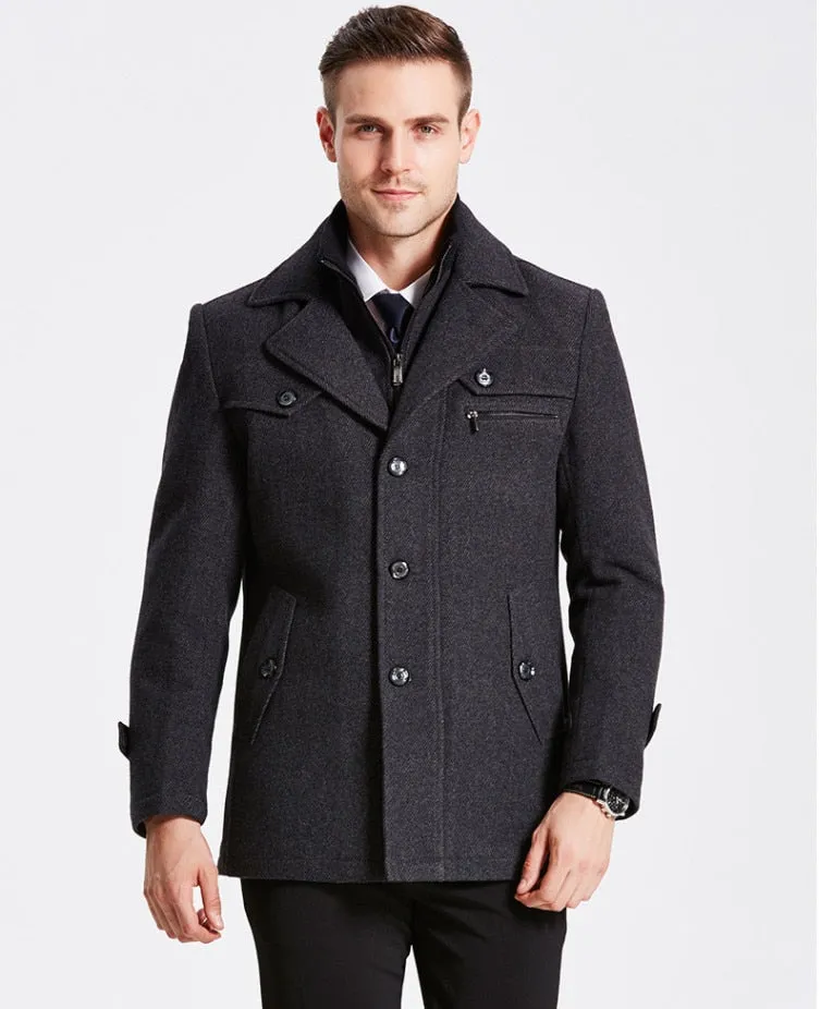 Heren Winterjas Wol en Warm