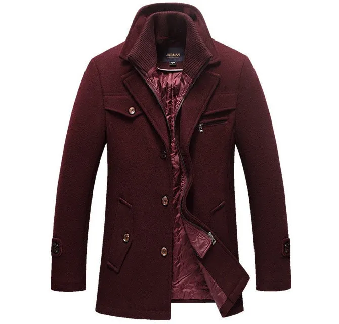 Heren Winterjas Wol en Warm