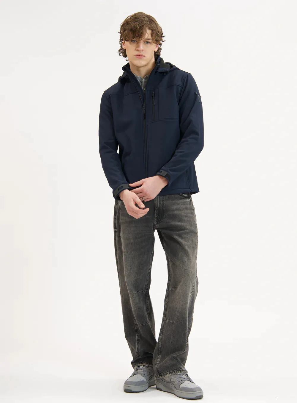 JACKSON - SOFTSHELL DEWSPO BONDED MESH JACKET "NAVY"