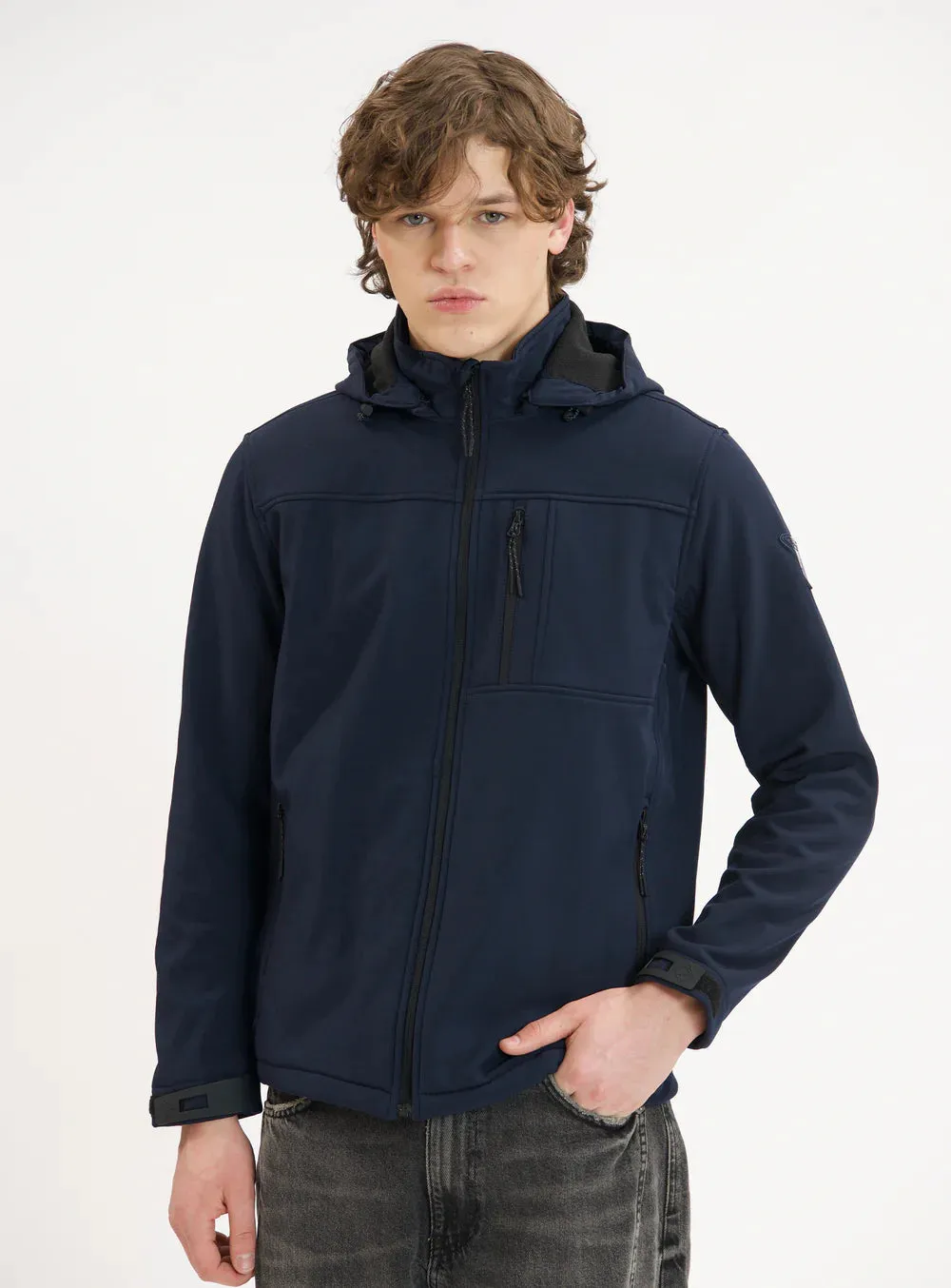 JACKSON - SOFTSHELL DEWSPO BONDED MESH JACKET "NAVY"