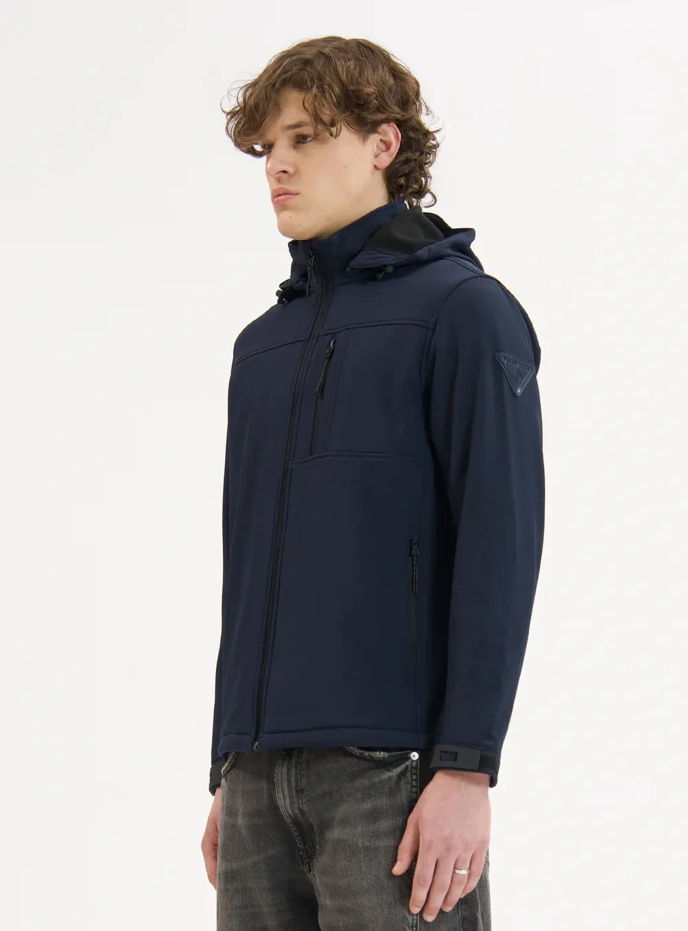 JACKSON - SOFTSHELL DEWSPO BONDED MESH JACKET "NAVY"