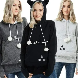 Kangaroo Pouch Cat Hoodie