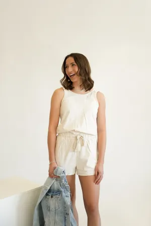Knit Romper | White Sand