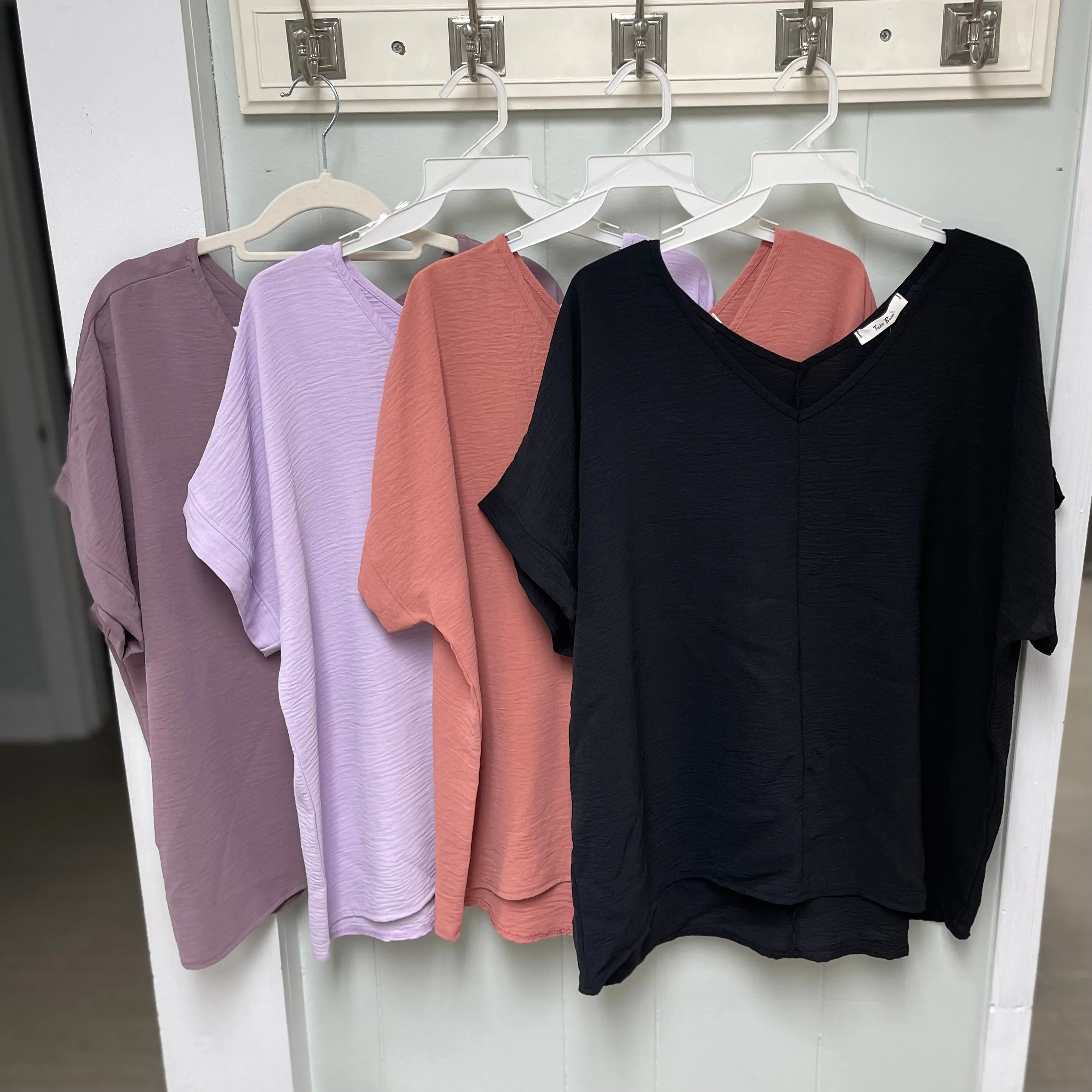 Ladies V-Neck Short Sleeve Top