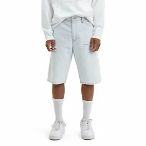Levis Strauss & Co 569 LOOSE STRAIGHT JEANS SHORTS Men’s - LIGHT DENIM RIPPED